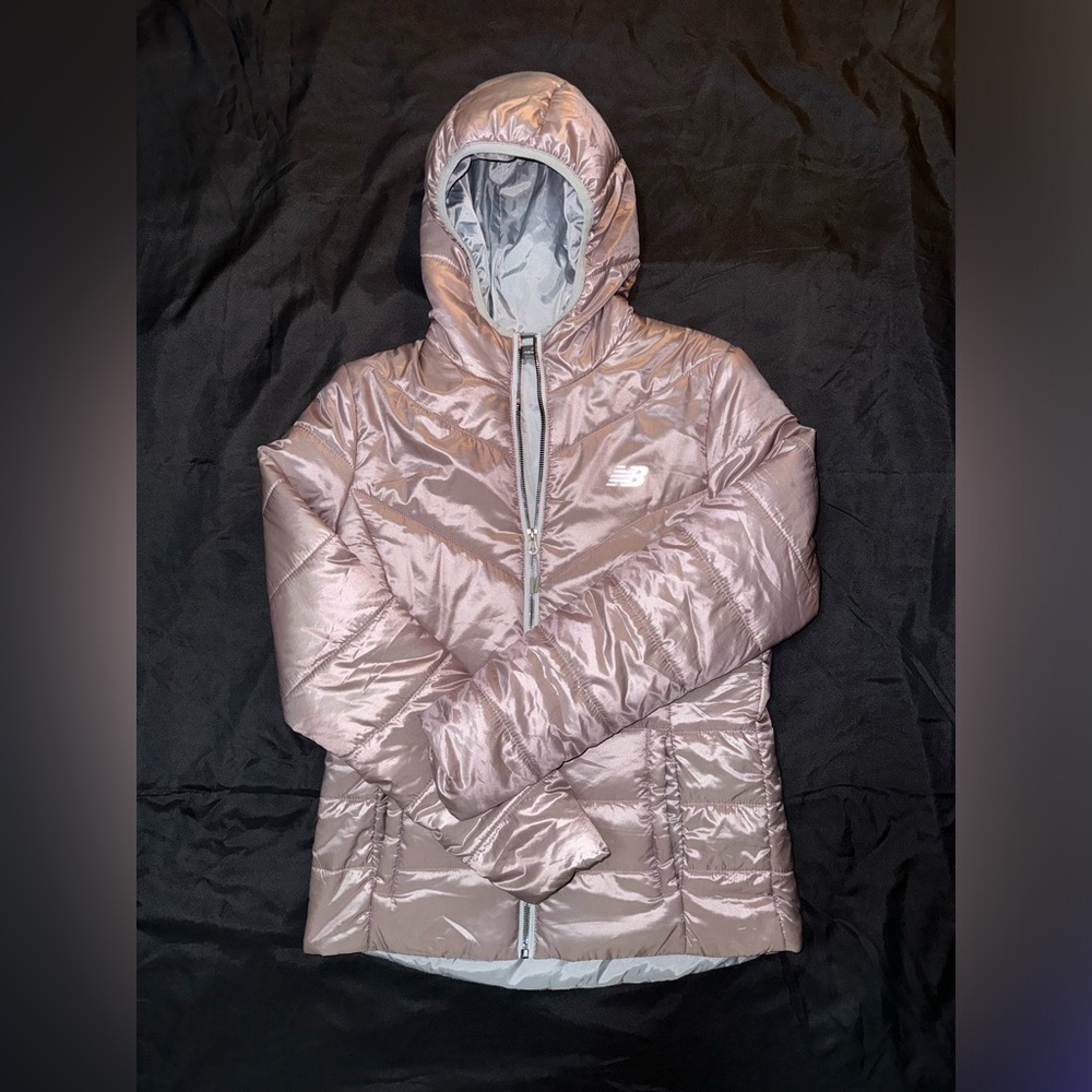 NEWBALANCE PINK CHROME PUFFER JACKET